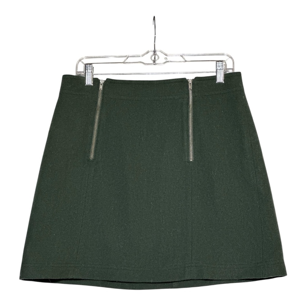 Madewell Forest Green Mini Skirt with Zipper Details